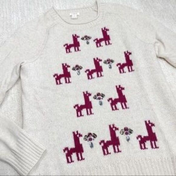 ✨ J Crew Jeweled Llama Wool Sweater - Picture 3 of 6